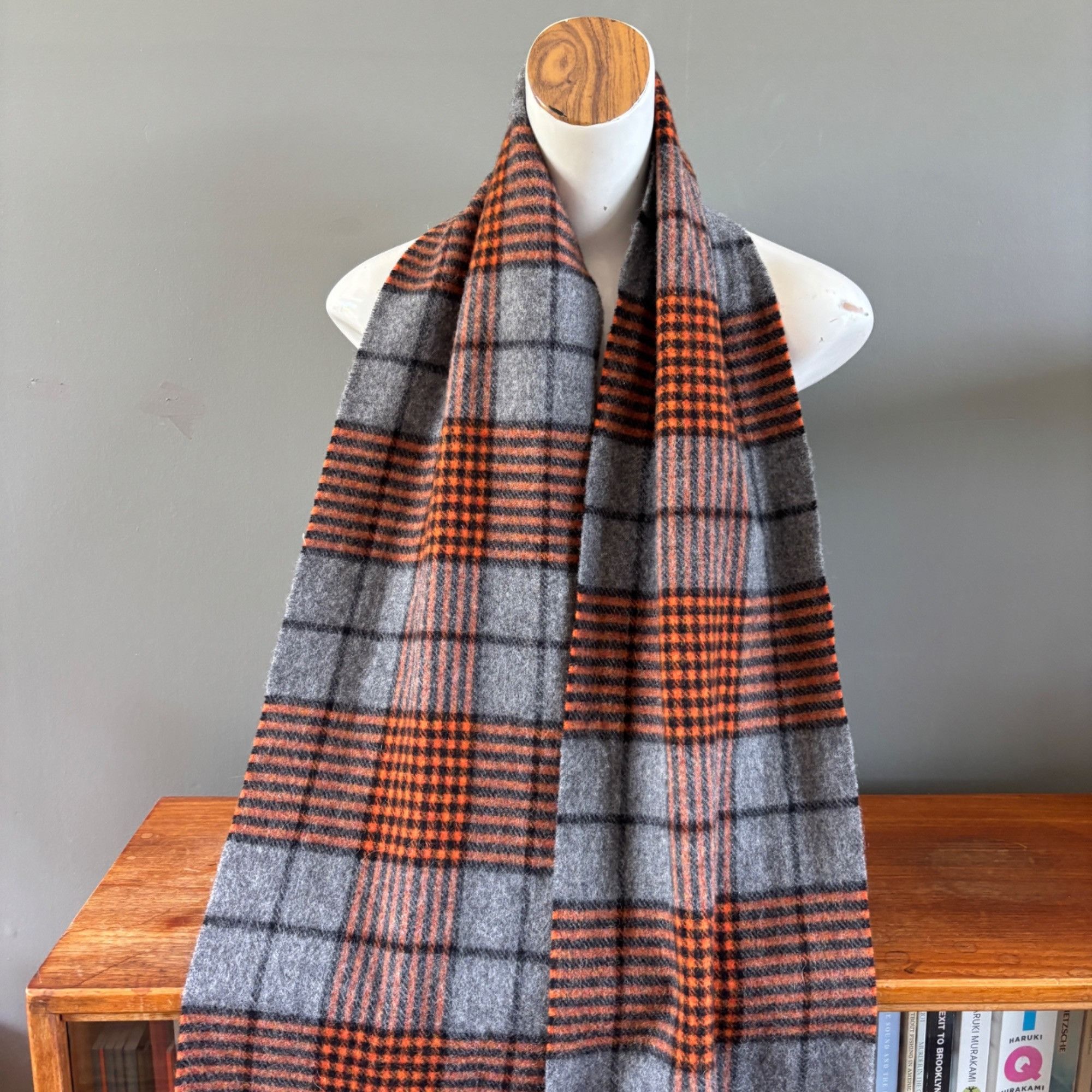 Other The Woolen Market Ireland Wool Plaid Scarf Gray Orange Tarta Size ONE SIZE - 9 Thumbnail