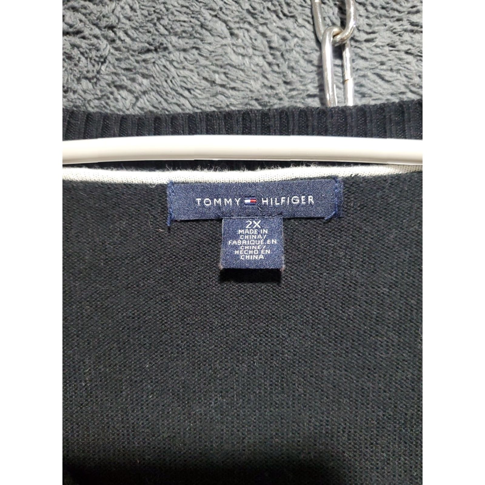 Tommy Hilfiger TOMMY HILFIGER Mens 2XL Black Argyle Preppy Pullover Knit V-Neck Sweater Size US XXL / EU 58 / 5 - 5 Thumbnail