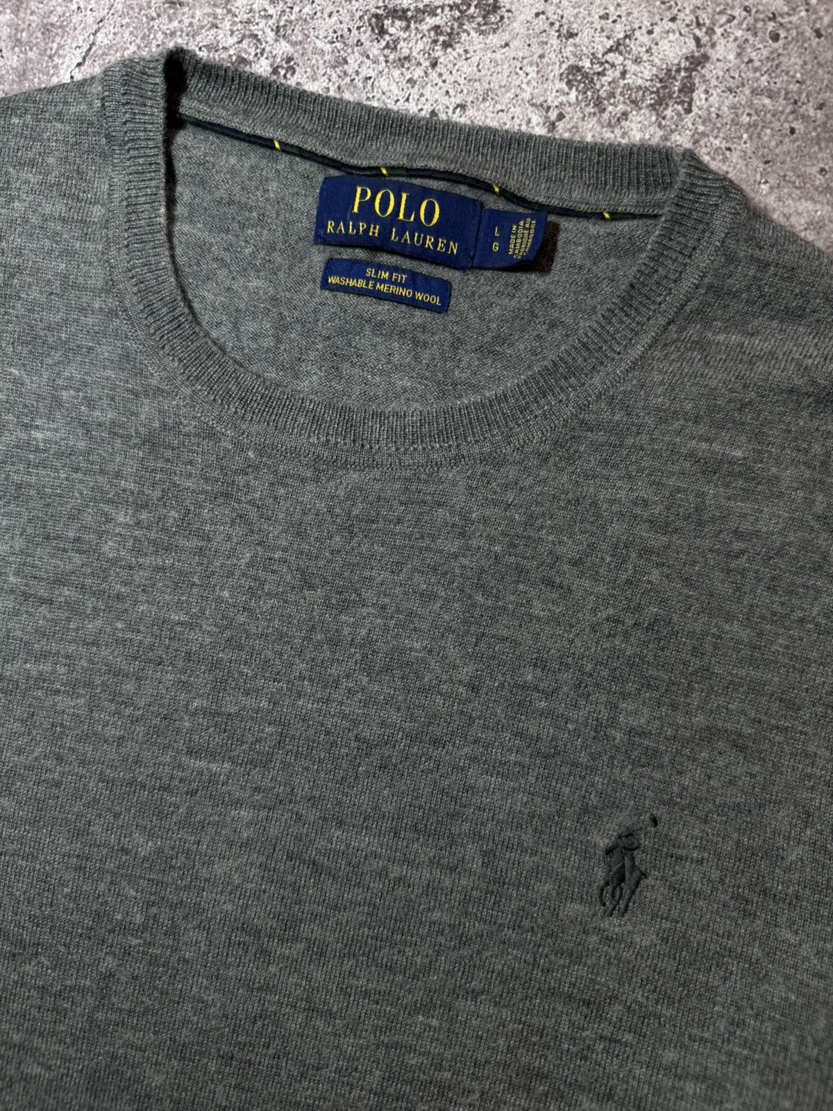 Polo Ralph Lauren Polo Ralph Lauren Merino Wool Slim Fit premium Sweater Grey Size US L / EU 52-54 / 3 - 3 Thumbnail