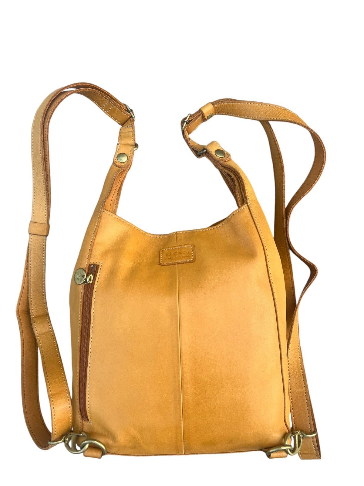Leather Kissora Japan Fade Patina Leather Mini Backpack Bag Rucksack Size ONE SIZE - 9 Thumbnail