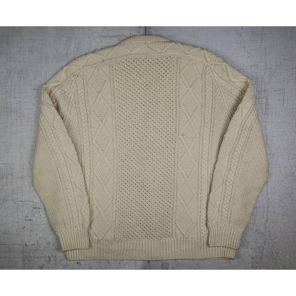 Vintage Quill’s Woolen Market Ireland Hand Knitted Pure Wool Cream Size US L / EU 52-54 / 3 - 2 Thumbnail