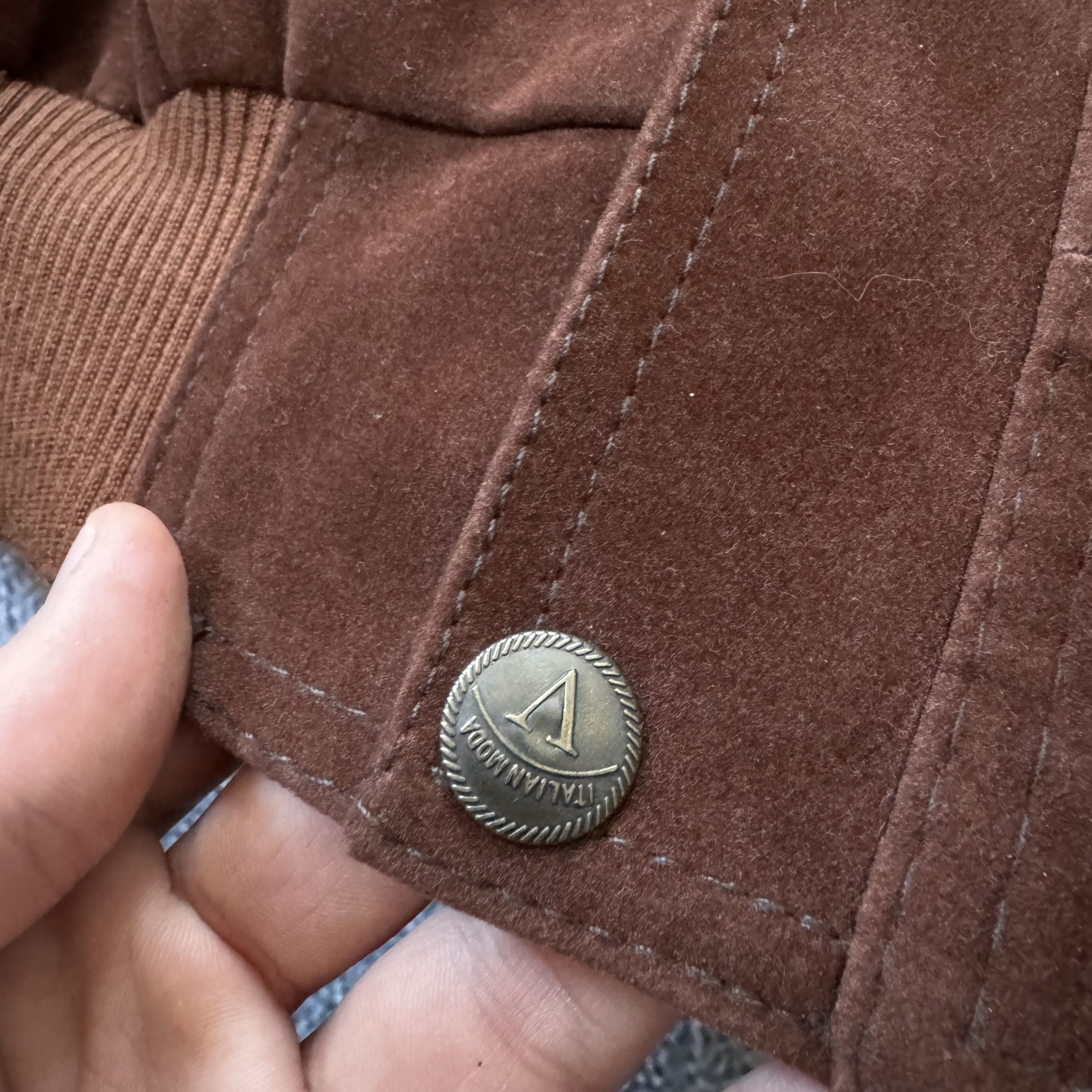 Vintage VINTAGE SUEDE BROWN BOMBER JACKET RETRO COWBOY STYLE Size US M / EU 48-50 / 2 - 10 Thumbnail