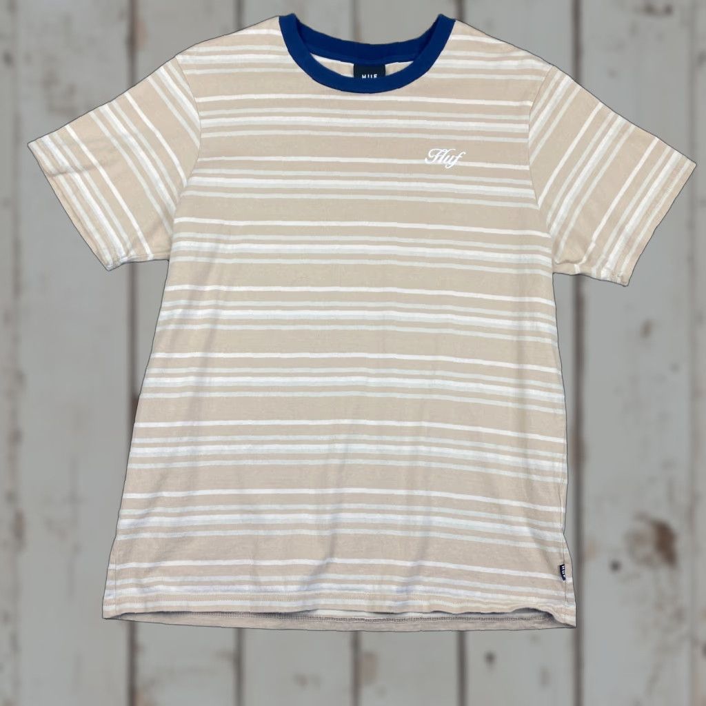 Huf VINTAGE HUF Embroidered Striped Black Blue White Red Skater XL Tee T-Shirt Shirt Unisex Adults Mens Womens Size US L / EU 52-54 / 3 - 1 Thumbnail