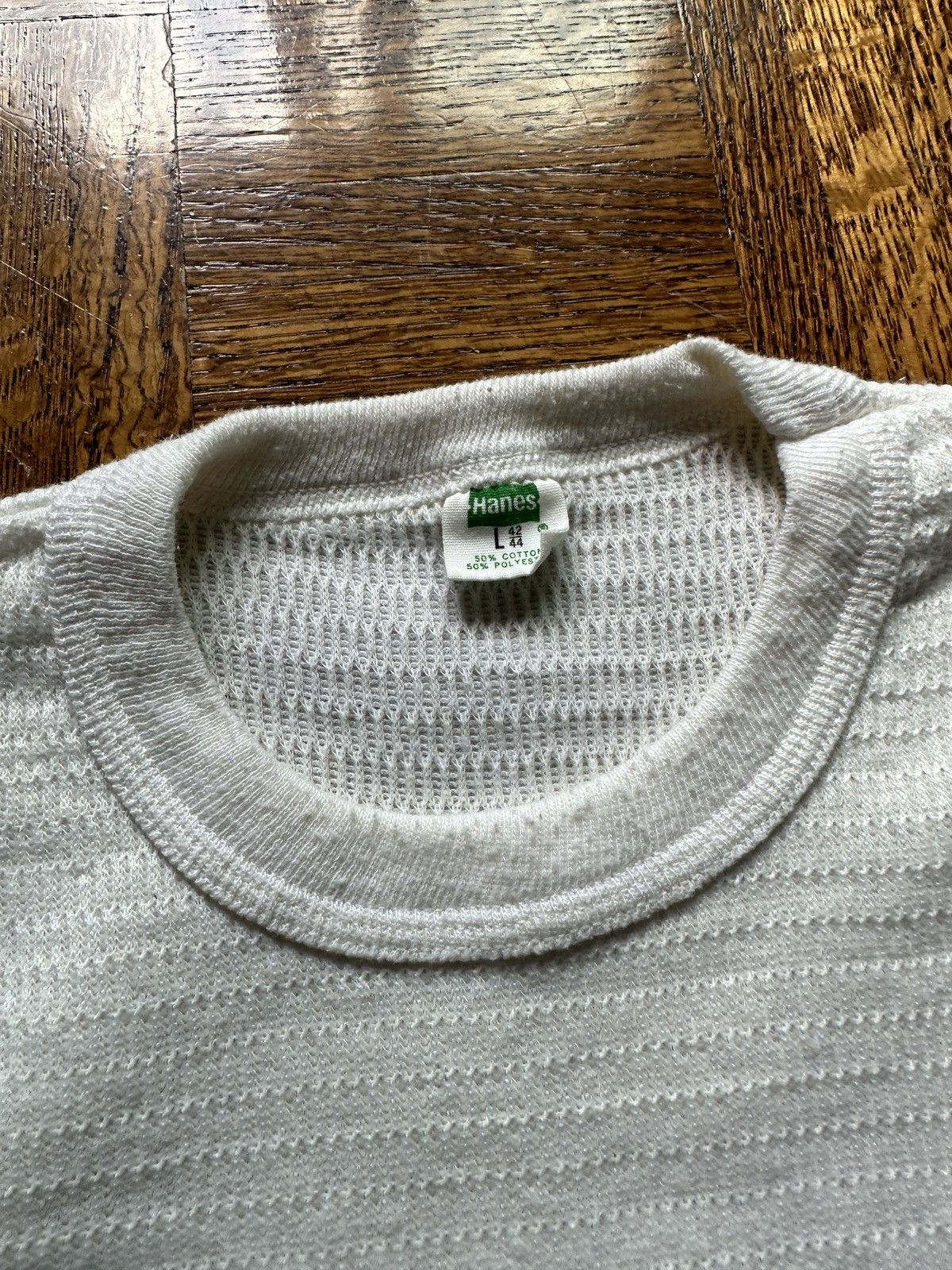 Vintage Vintage 70s Hanes Waffle Knit Thermal Shirt Size US L / EU 52-54 / 3 - 2 Thumbnail