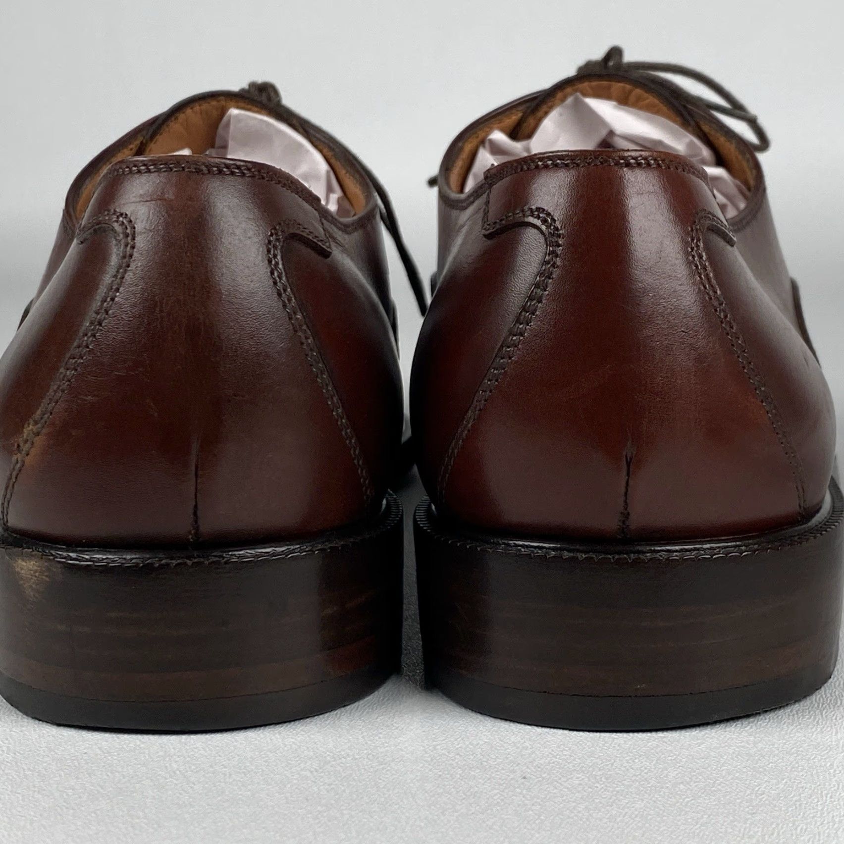 Salvatore Ferragamo Salvatore Ferragamo Lace-Up Brown Leather Cap Toe Oxfords Men's Shoe 8.5 EE Dress Cap Toe Leather Upper/Leather Lining Size ONE SIZE - 6 Thumbnail