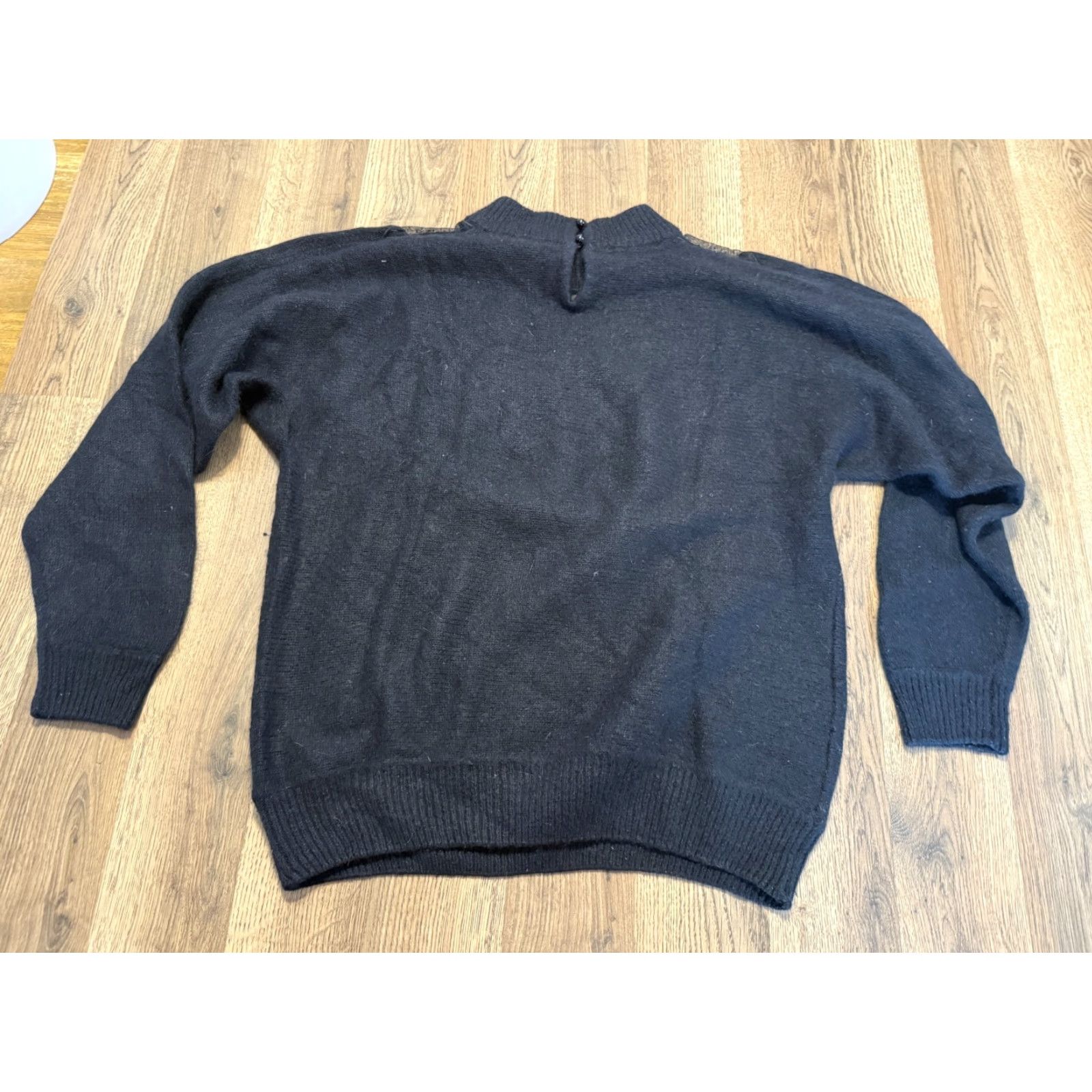 Vintage Work in Progress Sweater Women's Large Black Silk Blend Size L / US 10 / IT 46 - 2 Thumbnail