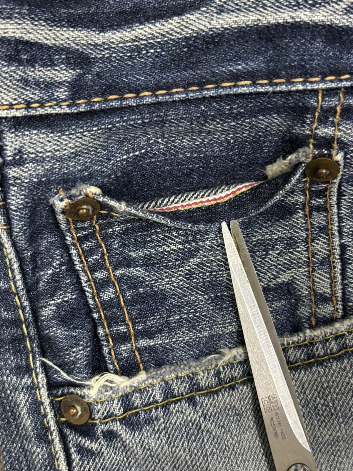Edwin Vintage Edwin 505axx Selvedge Straight Leg Distressed Jeans Size US 32 / EU 48 - 6 Thumbnail
