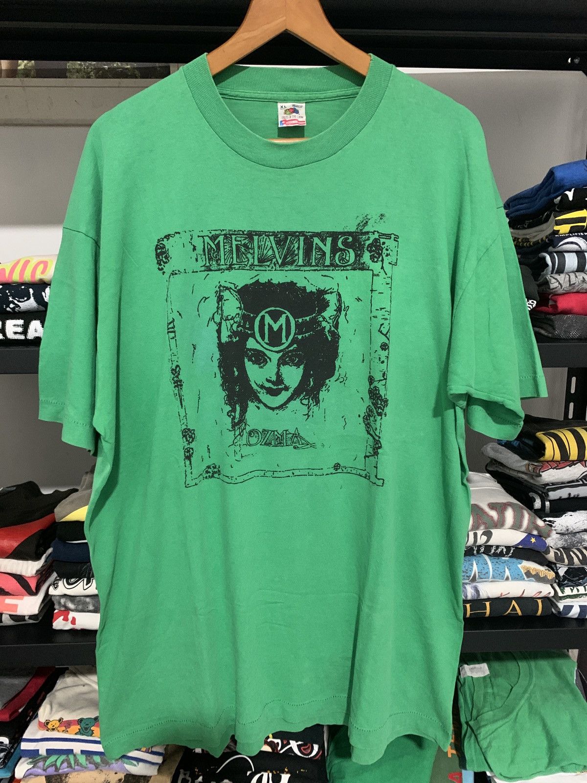 image of Band Tees Vintage Melvins Ozma Single Stitch in Green, Men's (Size XL)