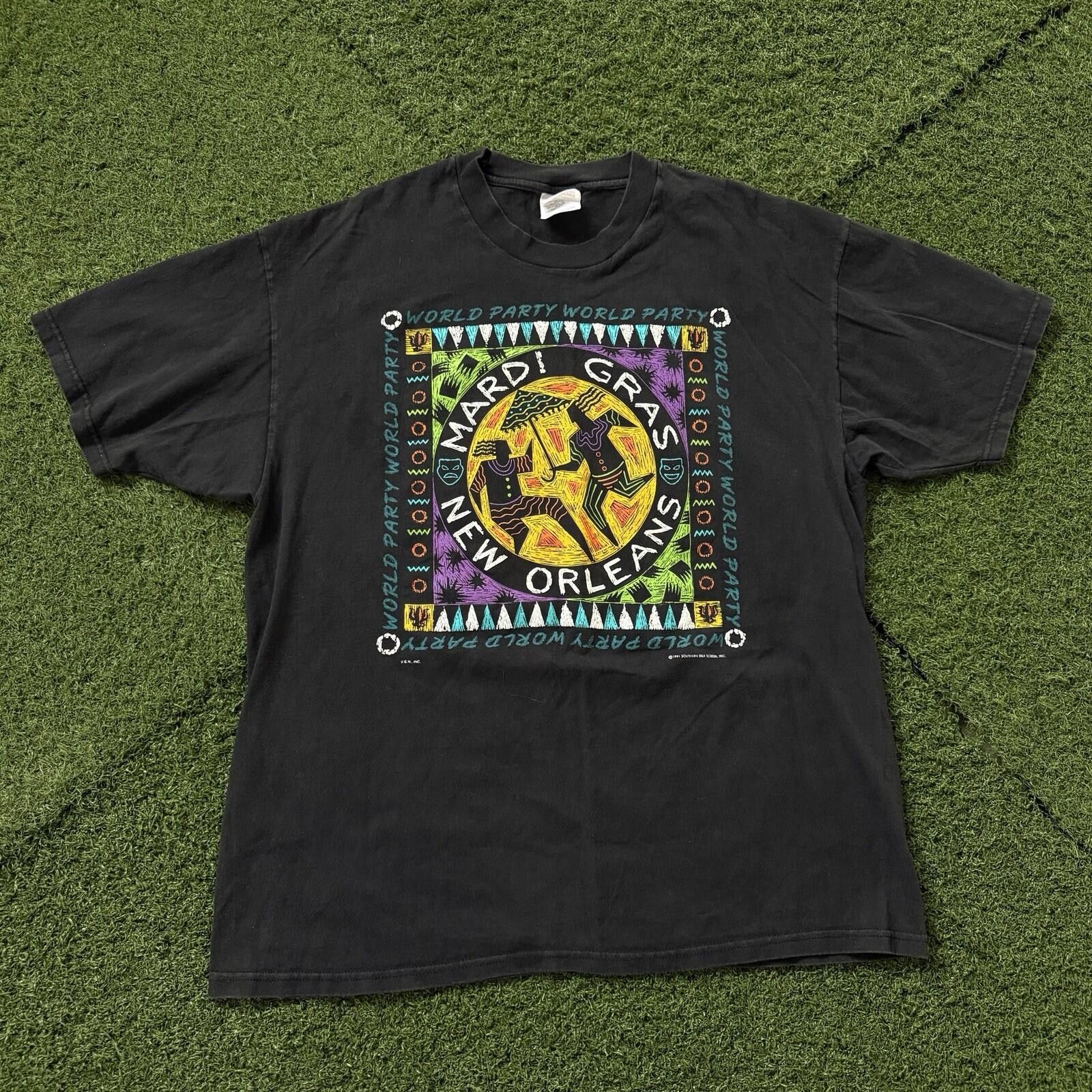 Hanes Vintage 1991 Mardi Gras New Orleans T-Shirt Hanes Adult XL Size US XL / EU 56 / 4 - 9 Thumbnail