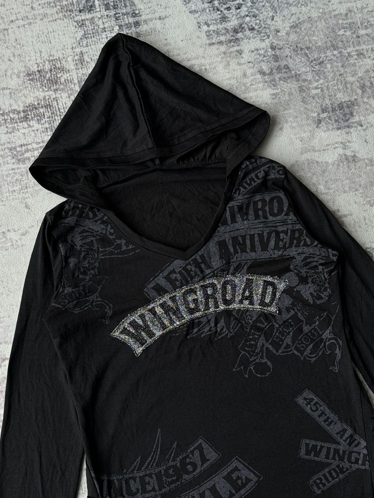 Japanese Brand Punk Edge One Wing Road Skulls Poem Riot Hoodies Size US S / EU 44-46 / 1 - 3 Thumbnail
