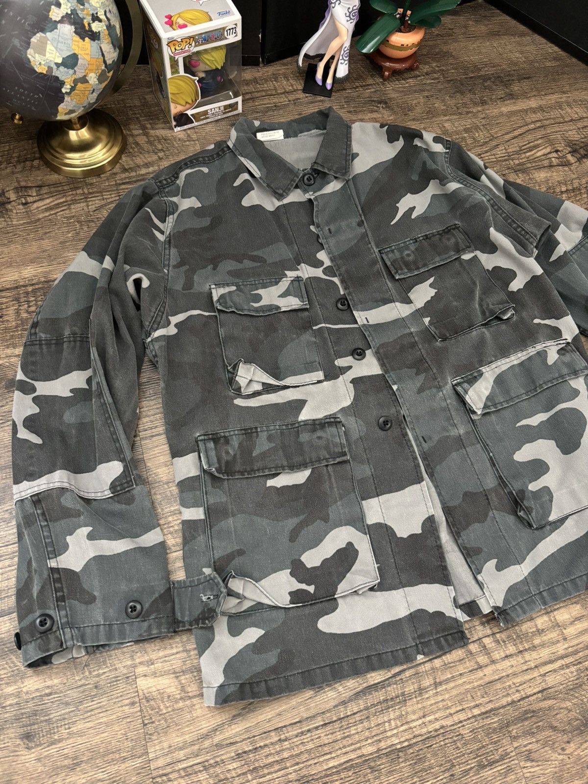 Vintage 90s Woodland Night Camo BDU Jacket Large Adjustable Size US L / EU 52-54 / 3 - 1 Thumbnail