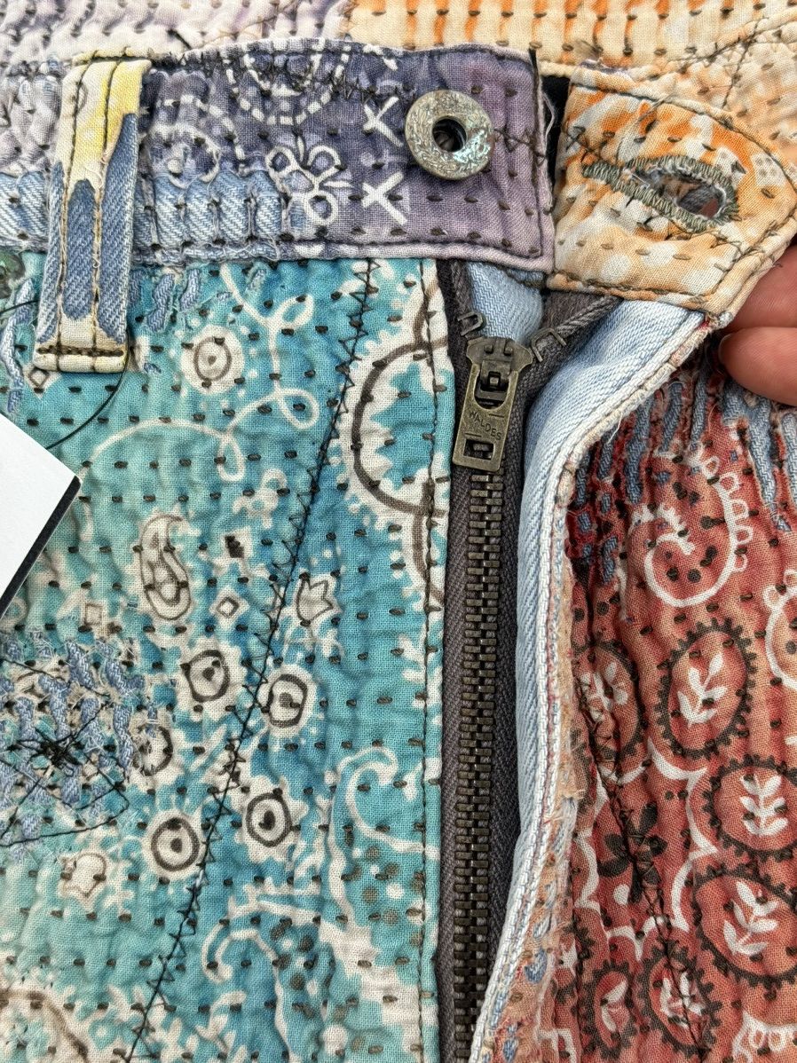Proleta Re Art X ERI GLITCH DISTRESSED PATCHWORK SHORTS Size US 32 / EU 48 - 7 Thumbnail