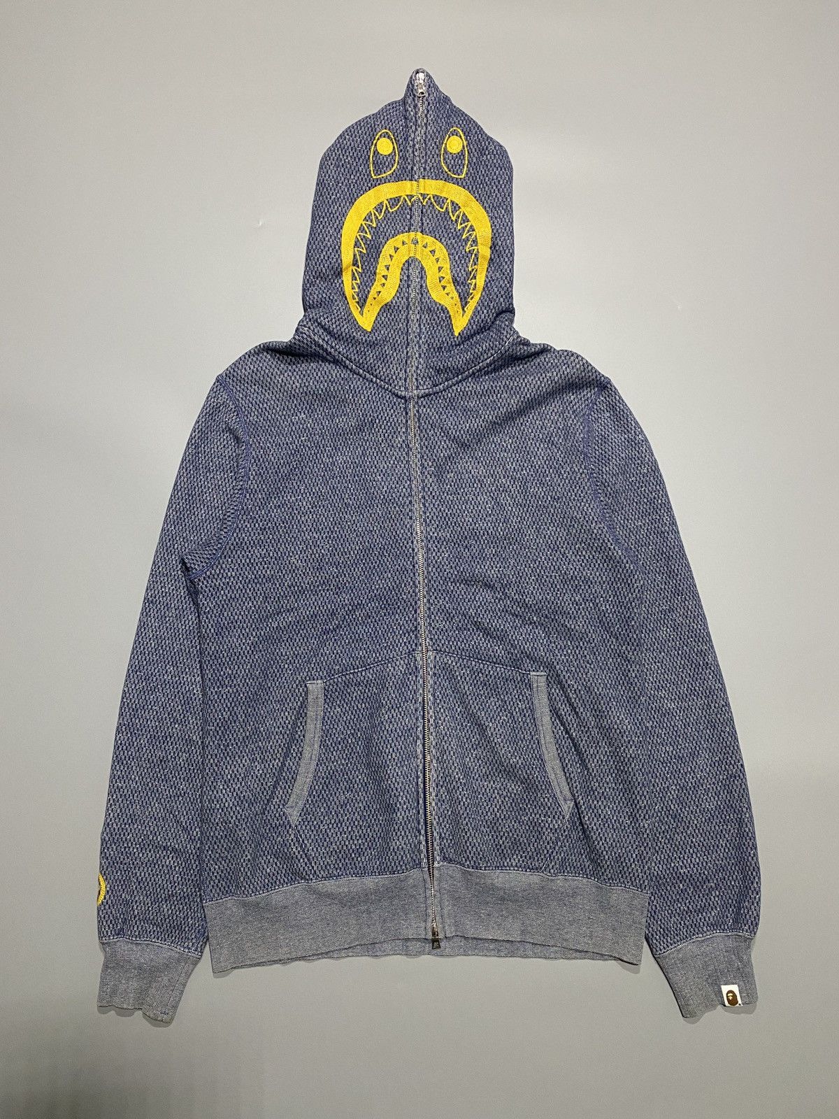 Bape Bape Shark Indigo Full Zip Hoodie Size US XL / EU 56 / 4 - 1 Thumbnail