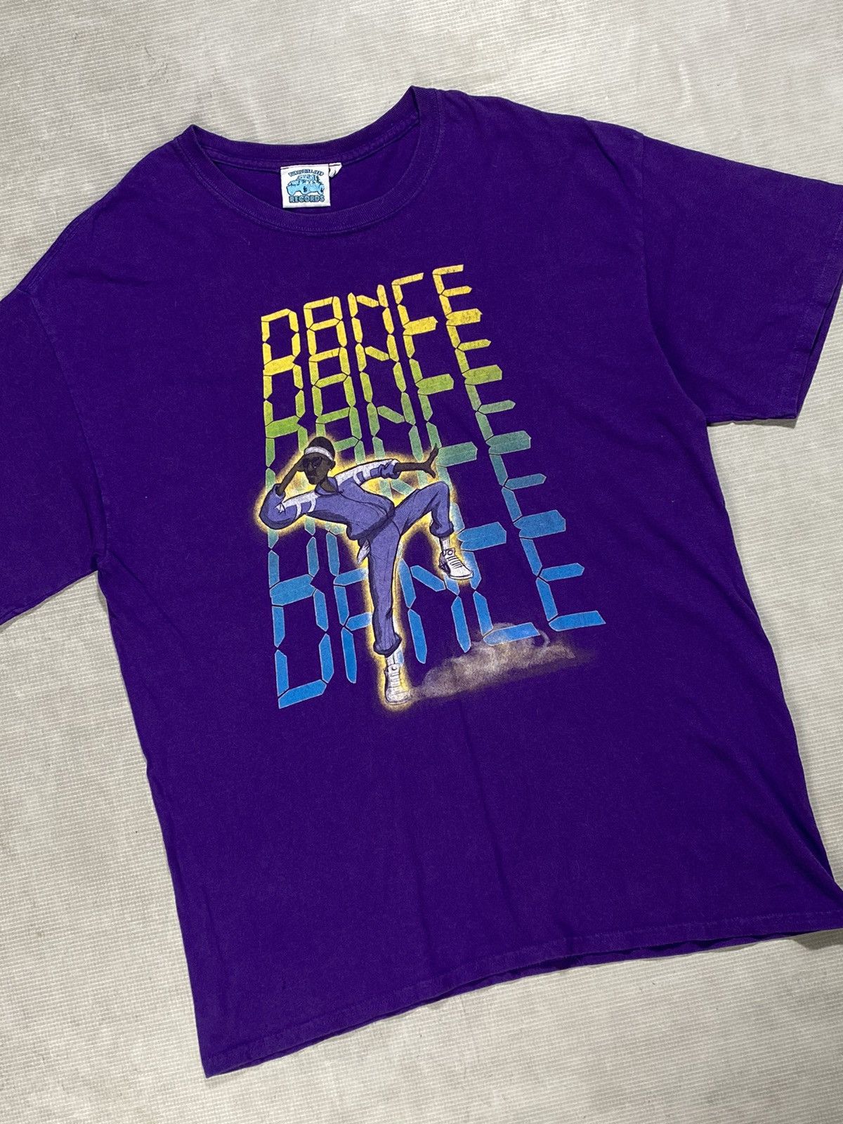 Band Tees × Rap Tees × Vintage Vintage Turquoise jeep records dance t shirt Size US L / EU 52-54 / 3 - 4 Thumbnail