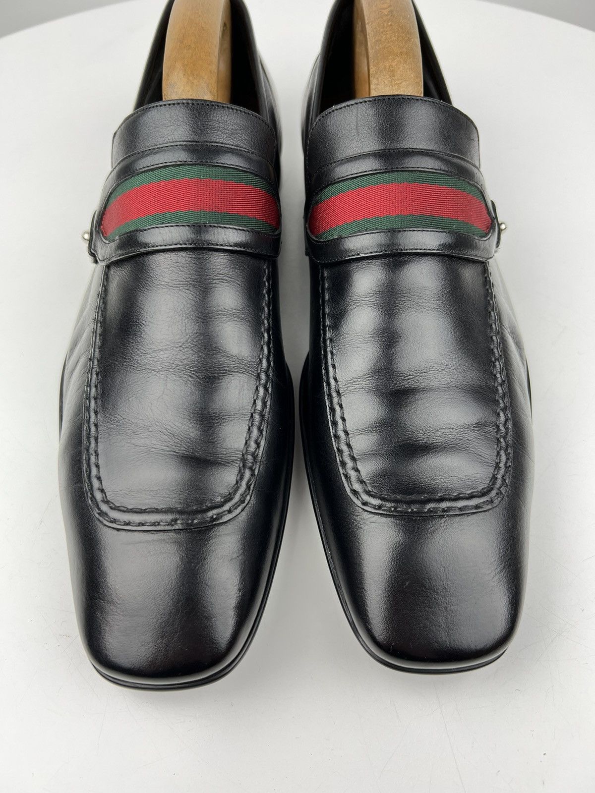 Gucci GUCCI Loafers Leather Slip Ons Shoes Web Stripe Black Men’s Size US 9 / EU 42 - 11 Thumbnail