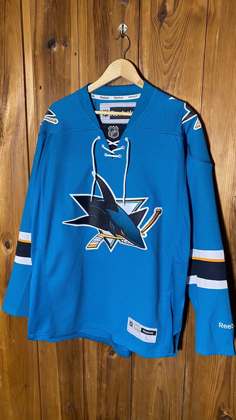 image of San Jose Shark Nhl Jerseys in Blue, Men's (Size Large)