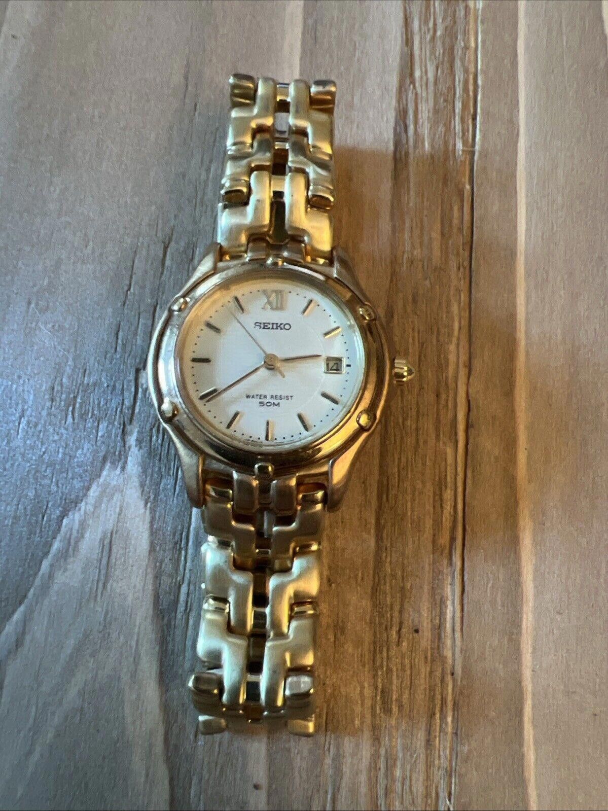 Seiko Seiko Gold Tone Women's Watch - 7N82-0599 New Battery Size ONE SIZE - 1 Thumbnail