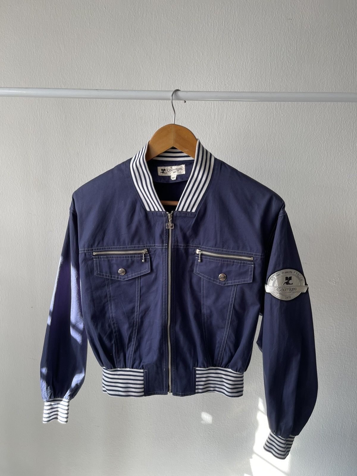 Courreges × Designer Courreges Paris Crop Bomber Jacket Size US S / EU 44-46 / 1 - 1 Thumbnail