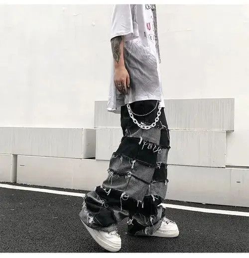 Jean Streetwear wide legs hip hop style loose straight jeans y2k Size US 32 / EU 48 - 4 Thumbnail