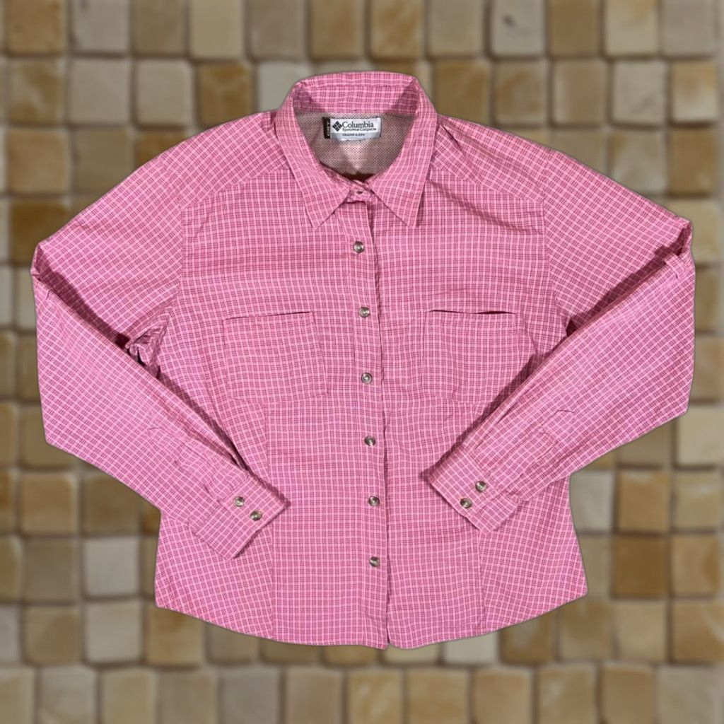 Vintage Columbia GRT Rugged Trekking Pink Check Long Sleeve Shirt Women's Medium Size M / US 6-8 / IT 42-44 - 1 Thumbnail