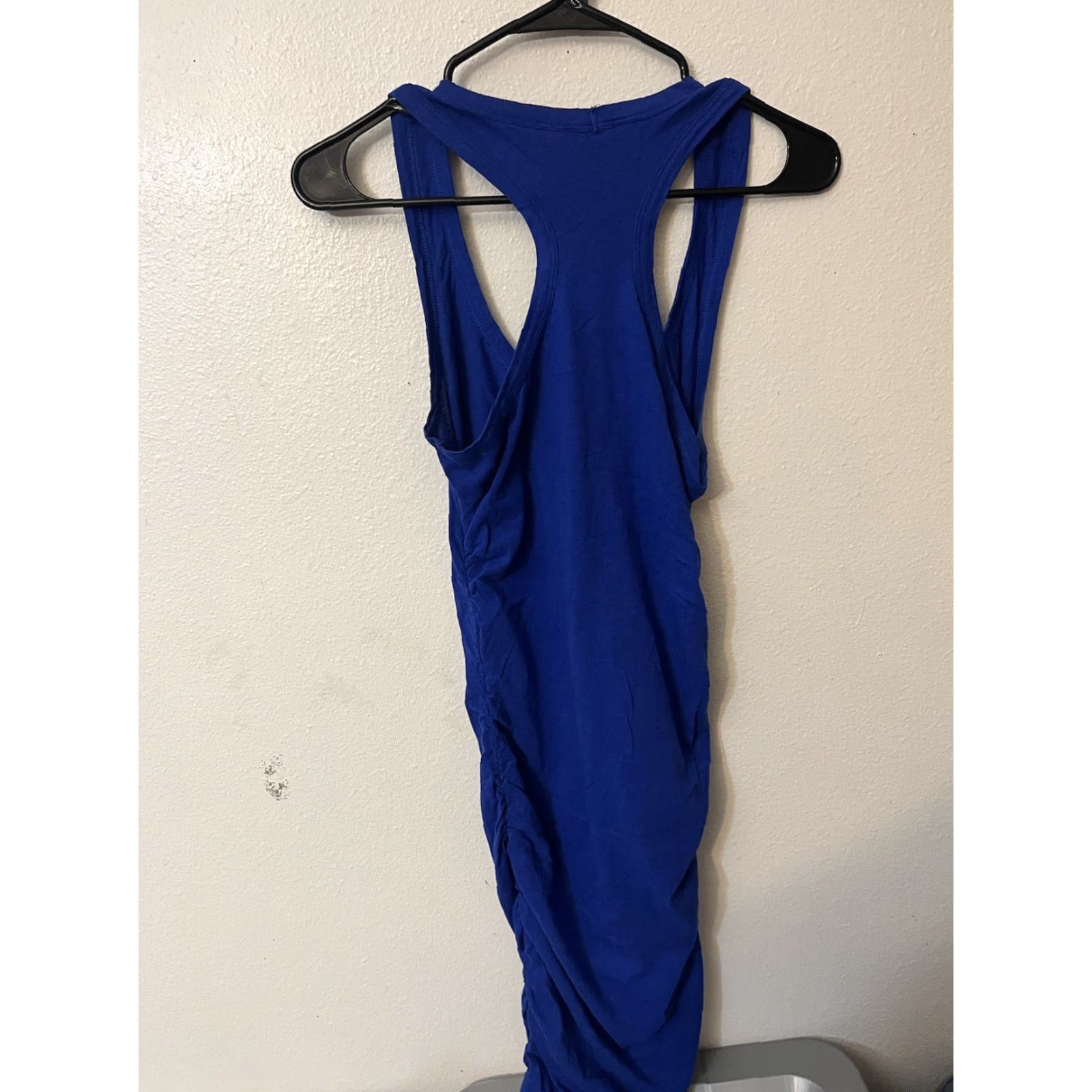Express Express Women's Medium Scoop Neck Sleeveless Side Knot Summer Dress Blue Solid Casual Size M / US 6-8 / IT 42-44 - 4 Thumbnail