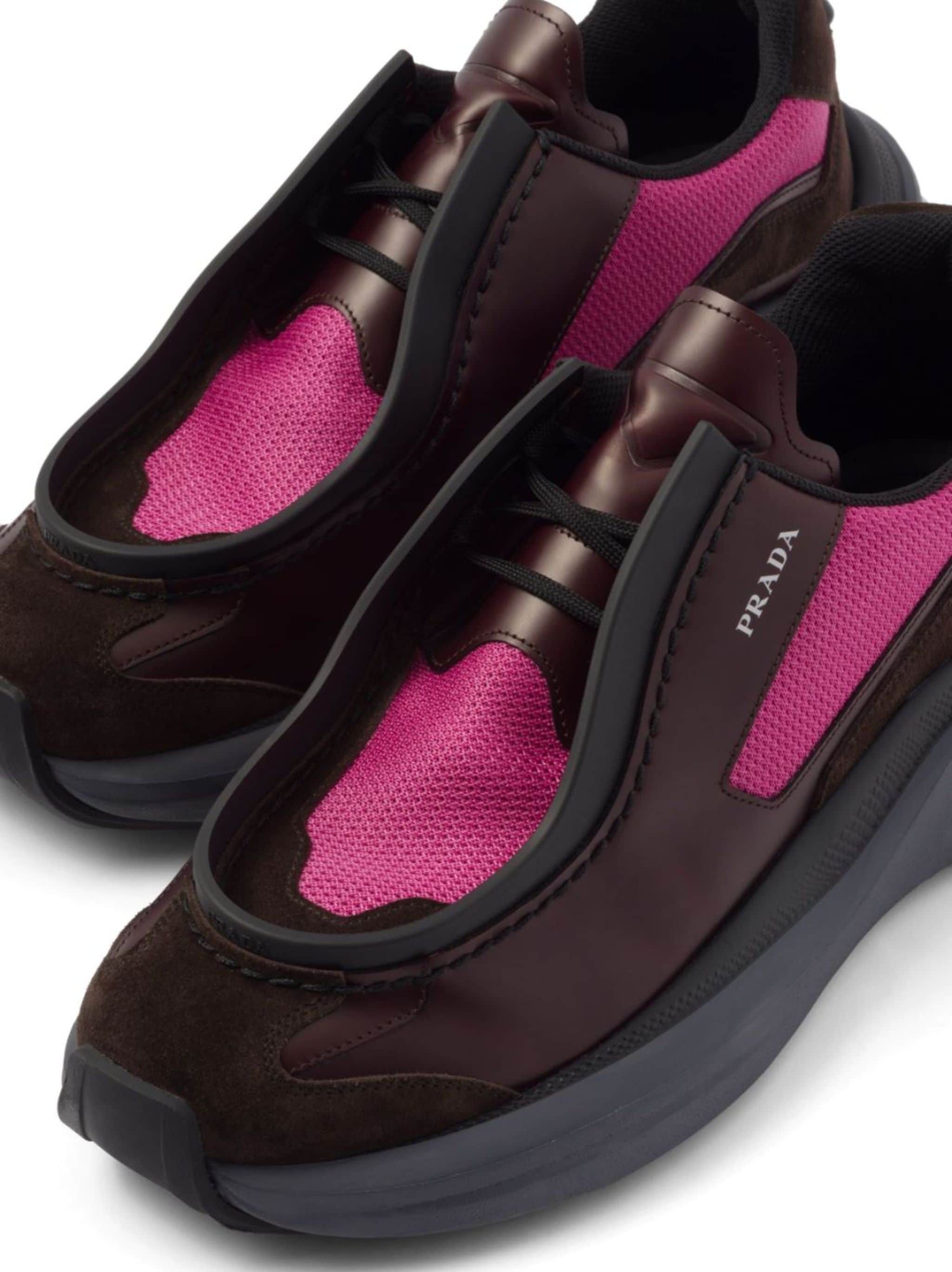 Prada o1mt1gz1024 Panelled Leather Chunky Sneakers in Multicolor Size US 11 / EU 44 - 5 Thumbnail