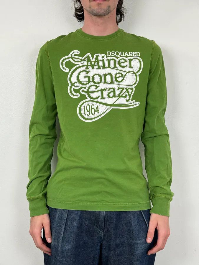 Dsquared2 AW2009 Dsquared2 Green Miner Gone Crazy Longsleeves T-Shirt Size US M / EU 48-50 / 2 - 2 Thumbnail