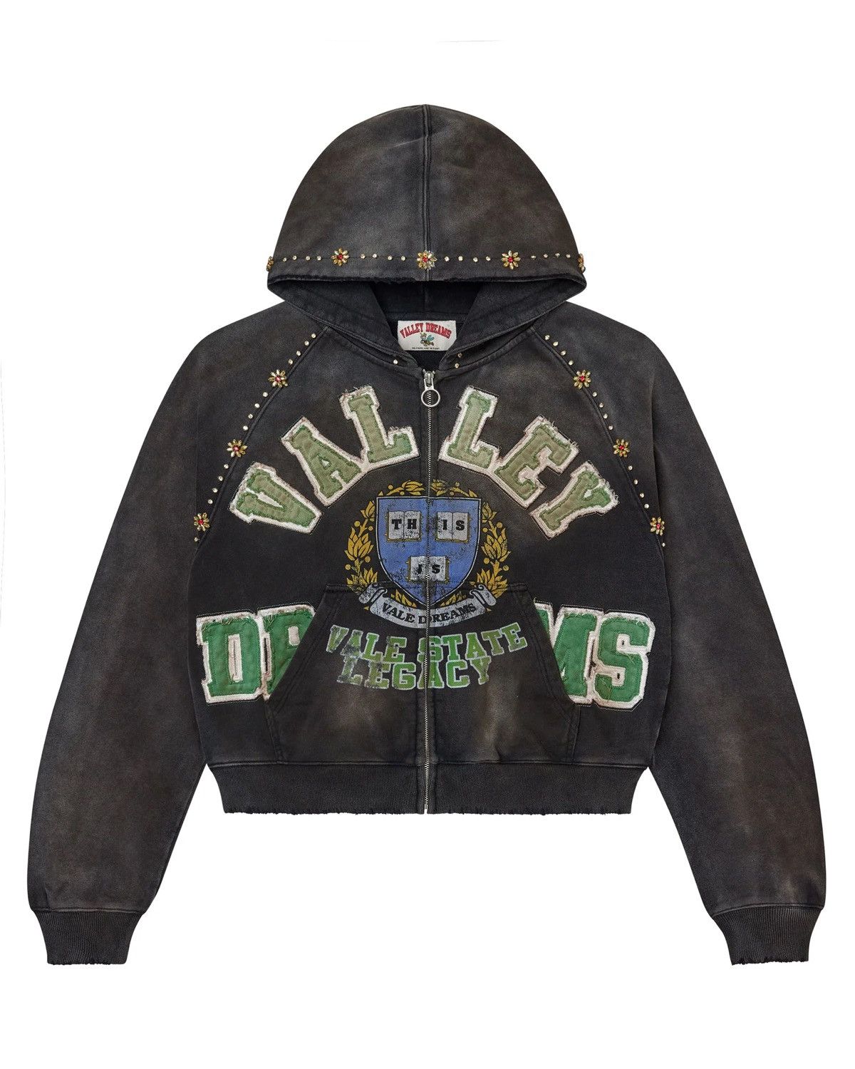 Vale Vale Forever Black Green Gem Zip Up Hoodie State Legacy Size US L / EU 52-54 / 3 - 21 Thumbnail