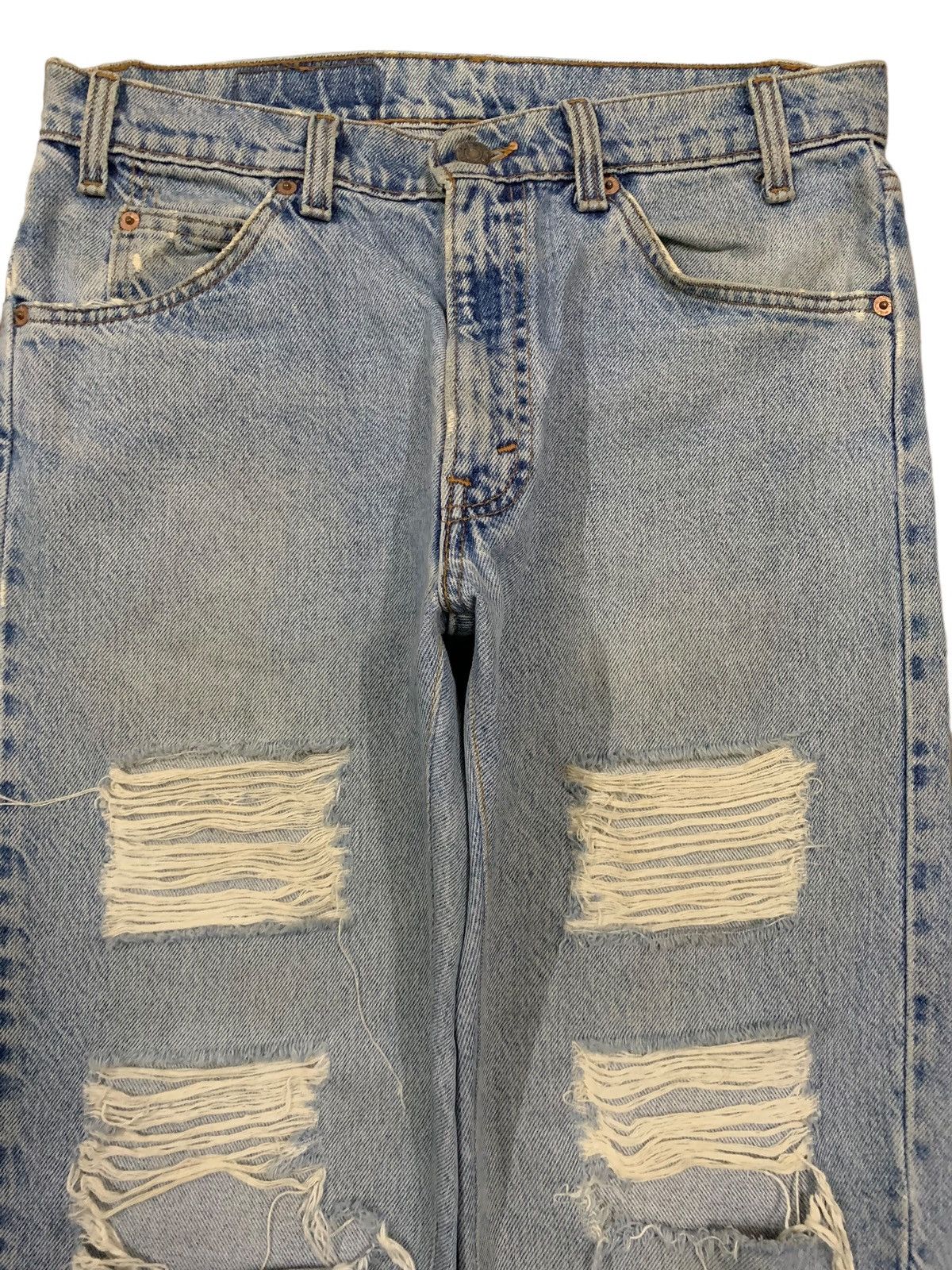 Levi's Vintage 80s Levis 550 Orange Tab Rusty Wash Distressed Jeans Size US 31 - 3 Thumbnail
