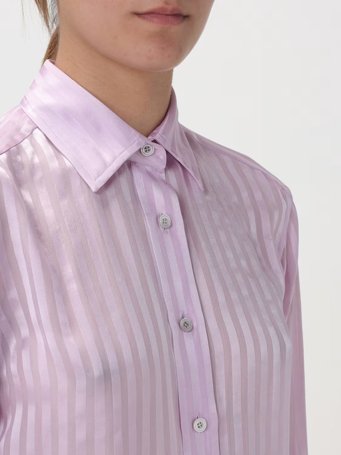 Tom Ford o1w1db10525 CA3255 Silk Shirt in Lilac Size S / US 4 / IT 40 - 2 Thumbnail