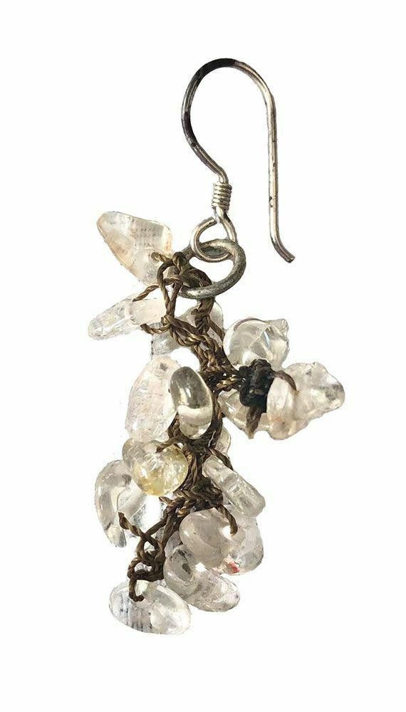 Designer Pre Owned Sterling Nylon Earrings With Glass Beads Size ONE SIZE - 2 Thumbnail