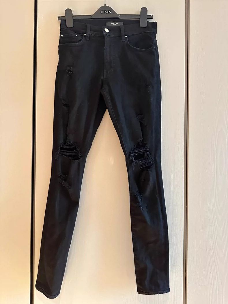 AMIRI Black Ripped Slim Fit Jeans