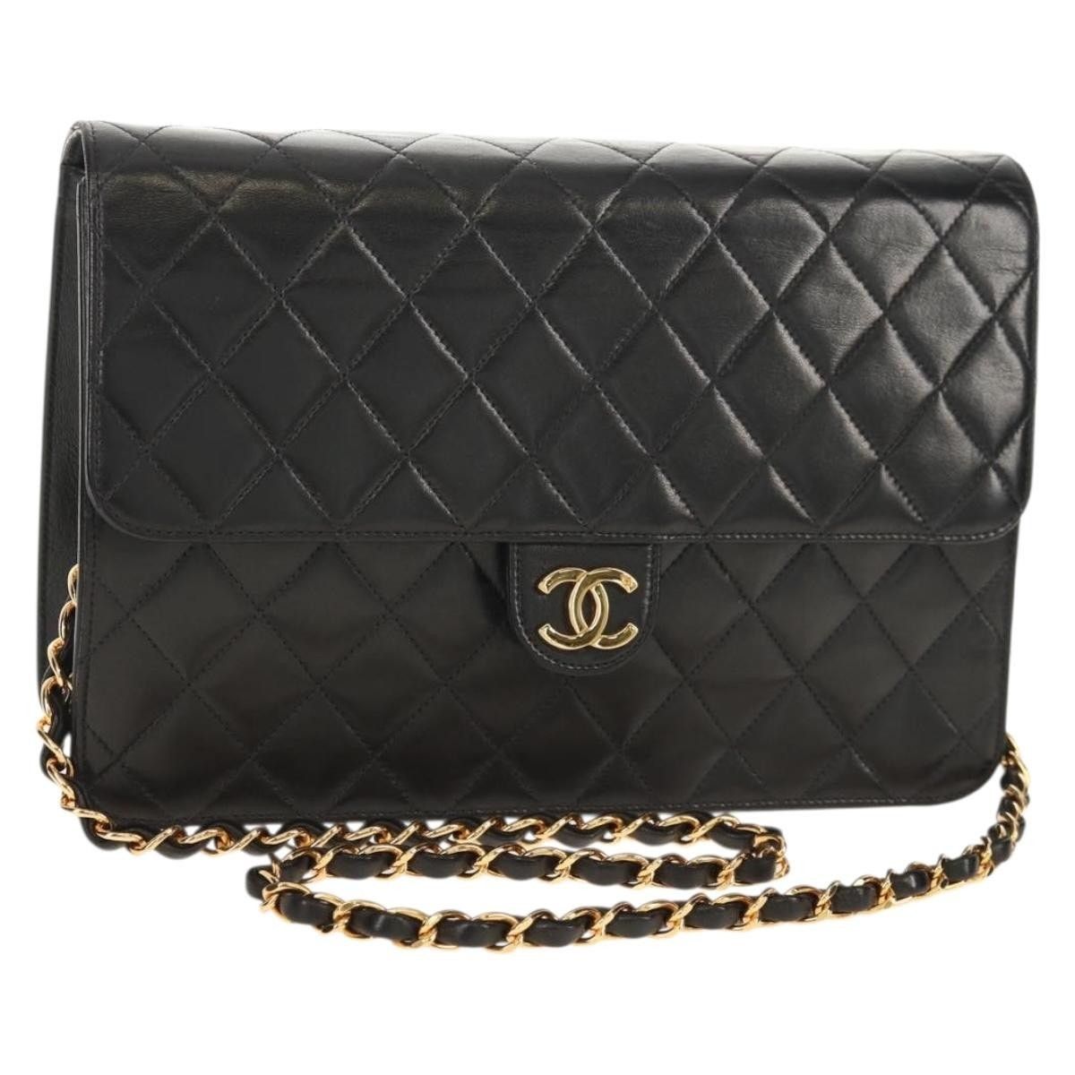 Chanel Chanel Chain Shoulder Bag Lamb Skin Black Gold CC Size ONE SIZE - 1 Thumbnail