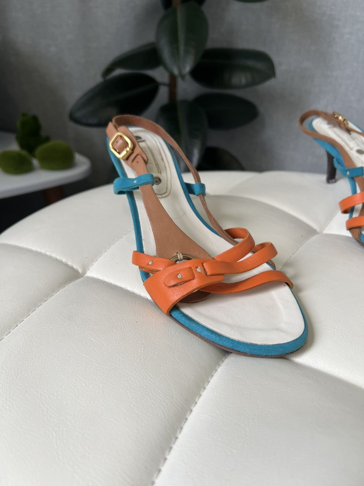 Celine Celine Leather Strappy Kitten Heel Sandals Size 37 Size US 7 / IT 37 - 8 Thumbnail