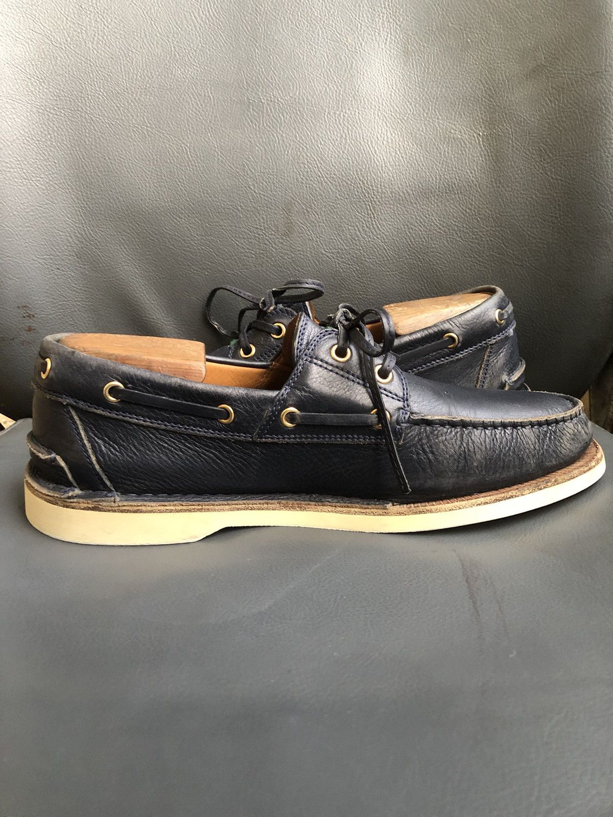 Gucci Gucci 473481 Blue Leather Men’s Boat shoes Sie 6.5 Size US 6.5 / EU 39-40 - 6 Thumbnail