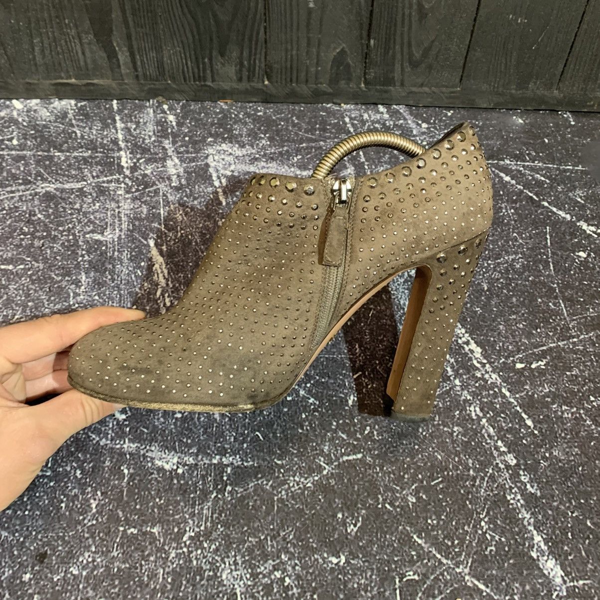 Prada PRADA Taupe Suede Studded Ankle Boots Heels Size 38.5 Size US 8.5 / IT 38.5 - 10 Thumbnail