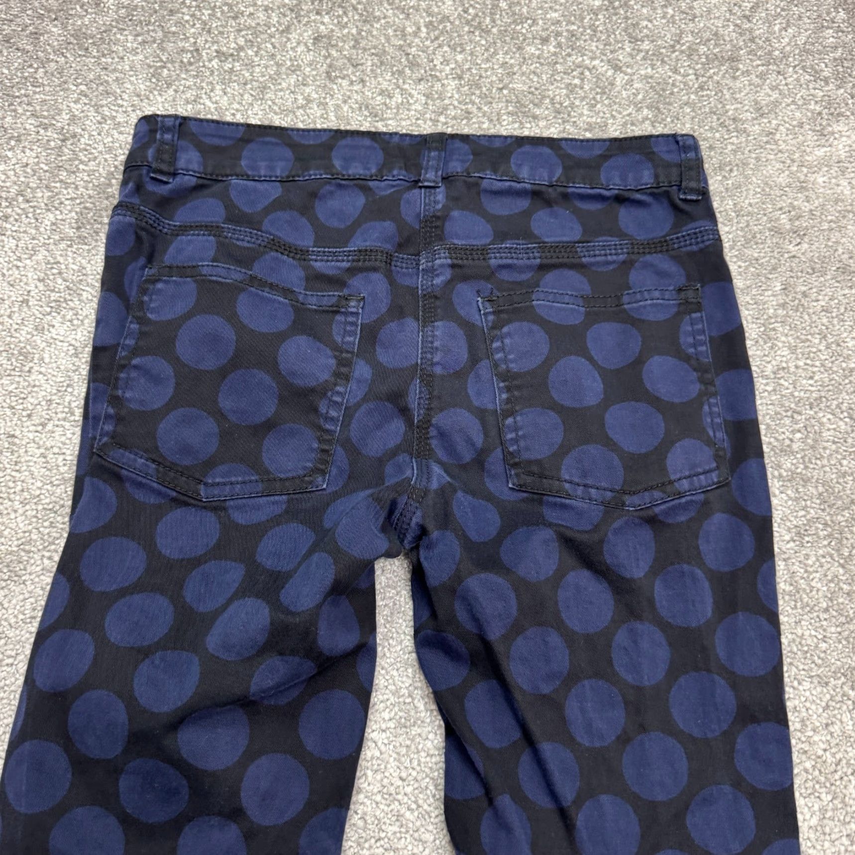 Vintage VERONIKA MAINE Slim Fit Skinny Jeans Women 6 Blue Black Polka Dot 28x27 Size 28" / US 6 / IT 42 - 3 Thumbnail