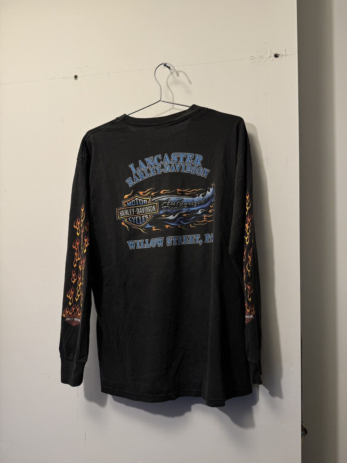 Harley Davidson Harley Thrashed Faded Distressed Flame Longsleeve ERD Grunge Size US L / EU 52-54 / 3 - 8 Thumbnail