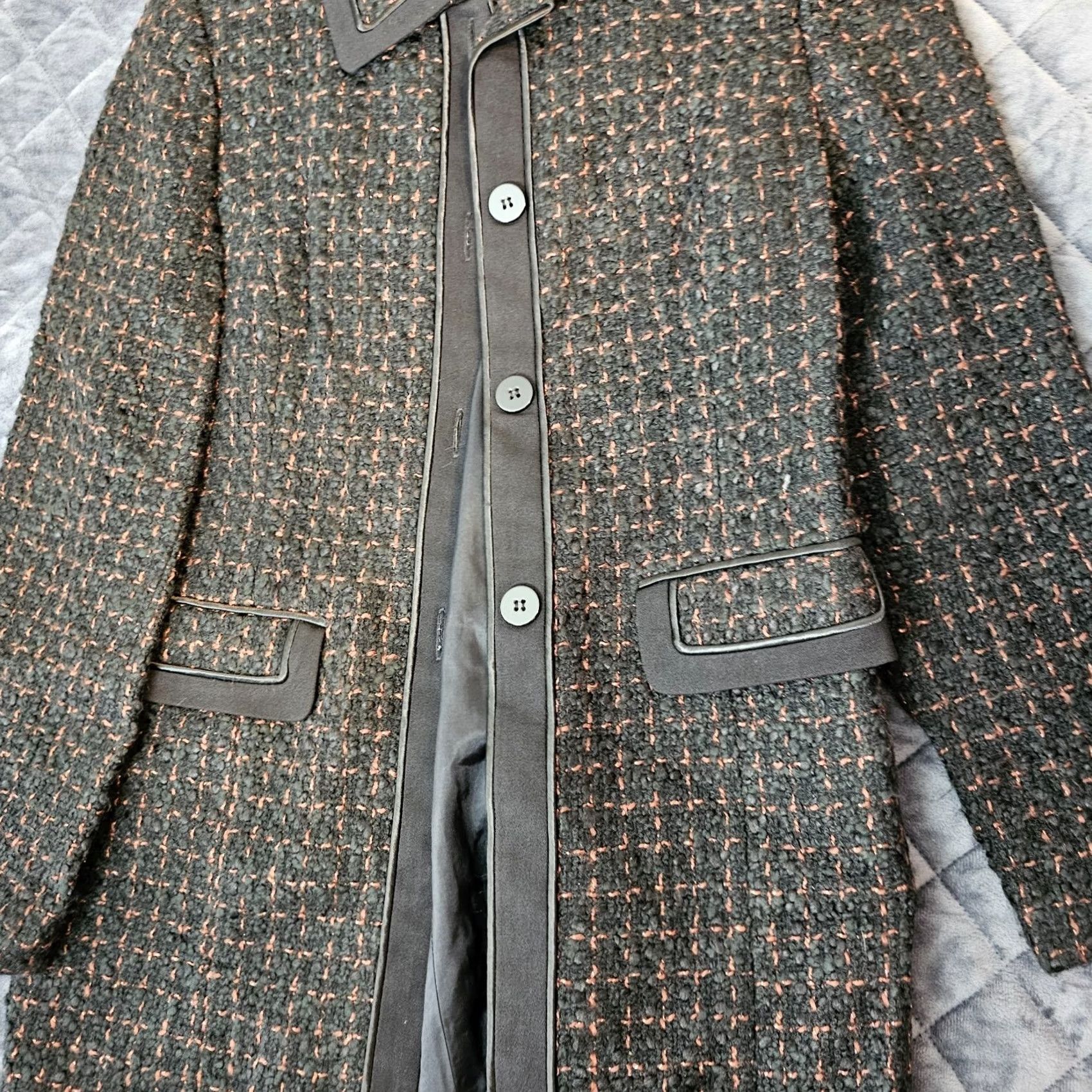 Vintage Grace Dane Lewis Petites Cardigan Knit Button Front Geometric Geometric Pattern Black XS? No size 2P Size XS / US 0-2 / IT 36-38 - 3 Thumbnail