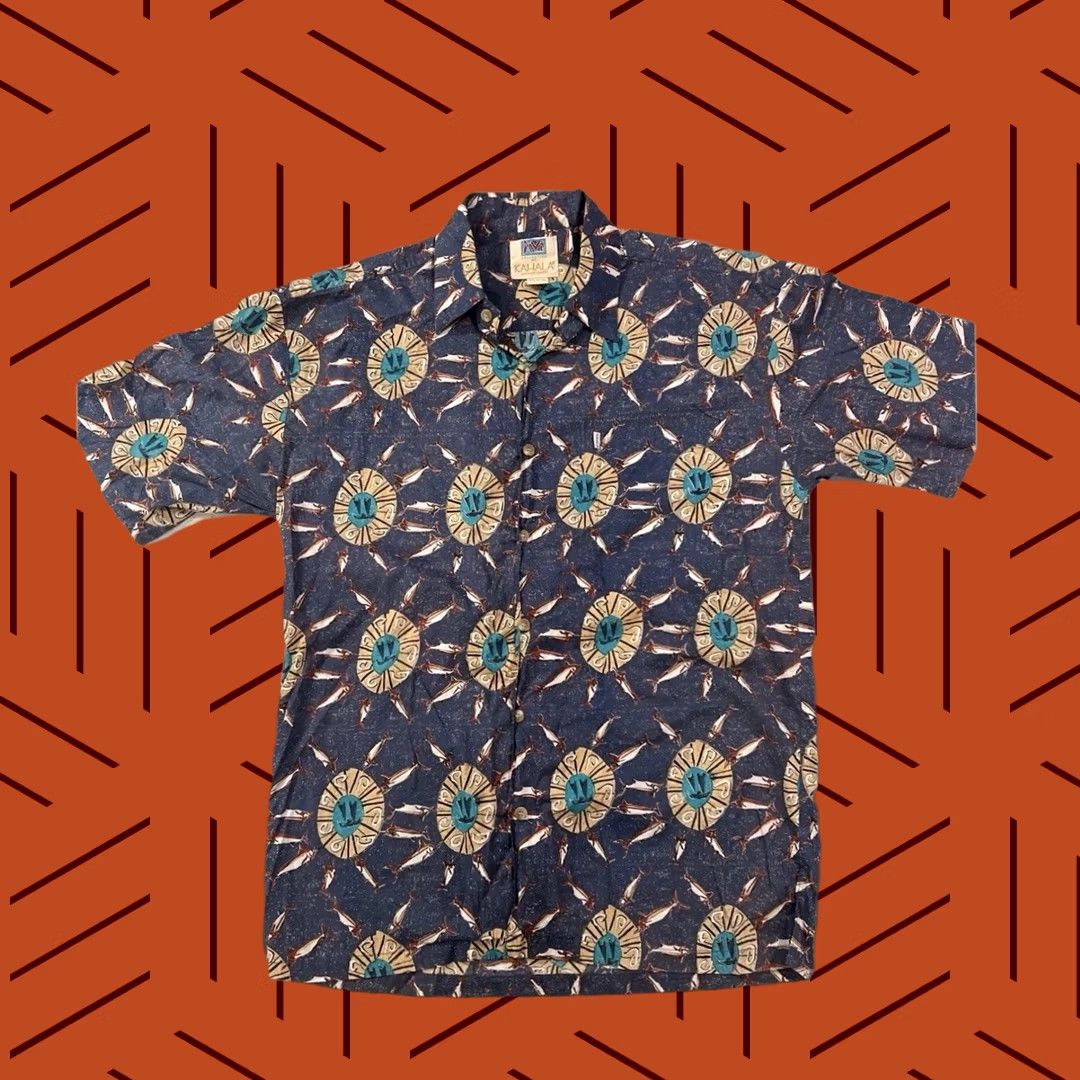 ALOHAS KAHALA HAWAIIAN ALOHA Button-Up Pocket SHIRT Small Blue Sailing Fishing Surfers Pattern Short Sleeve Men's Regular XS? Size US S / EU 44-46 / 1 - 1 Thumbnail