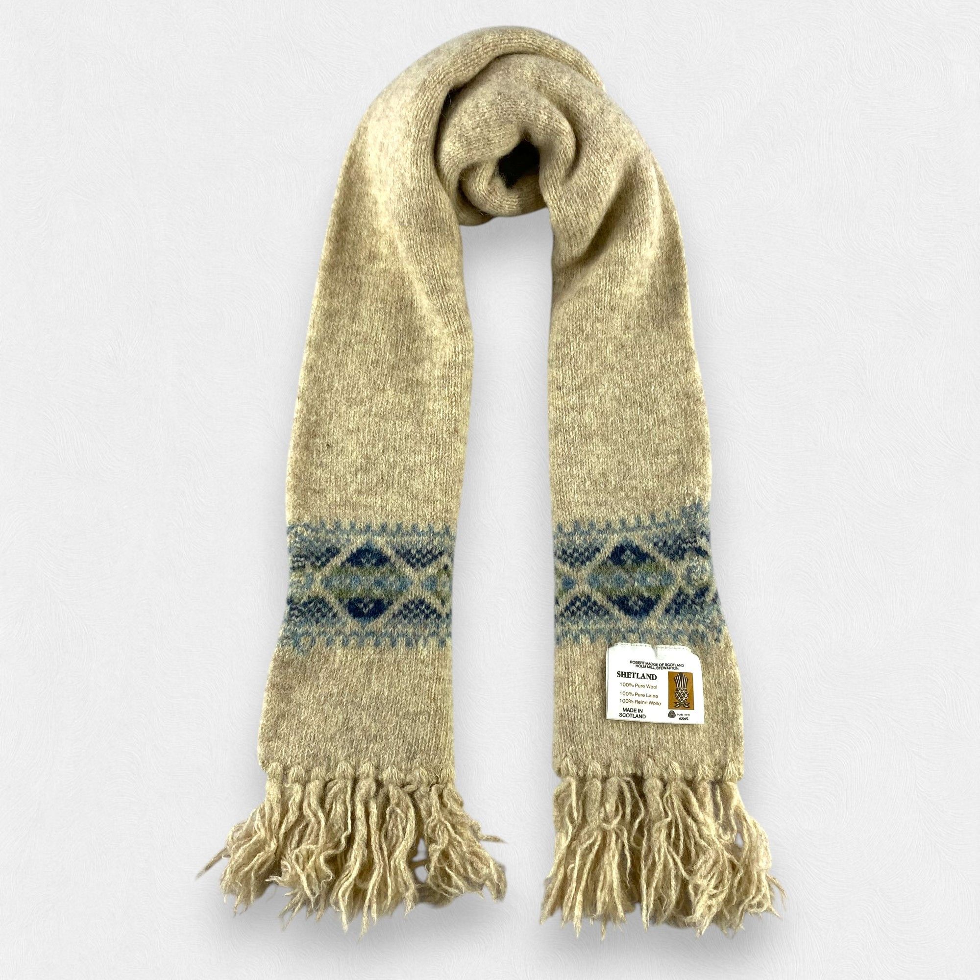 Vintage Vintage Shetland Scarf Neck Wrap Wool Muffler Size ONE SIZE - 1 Thumbnail