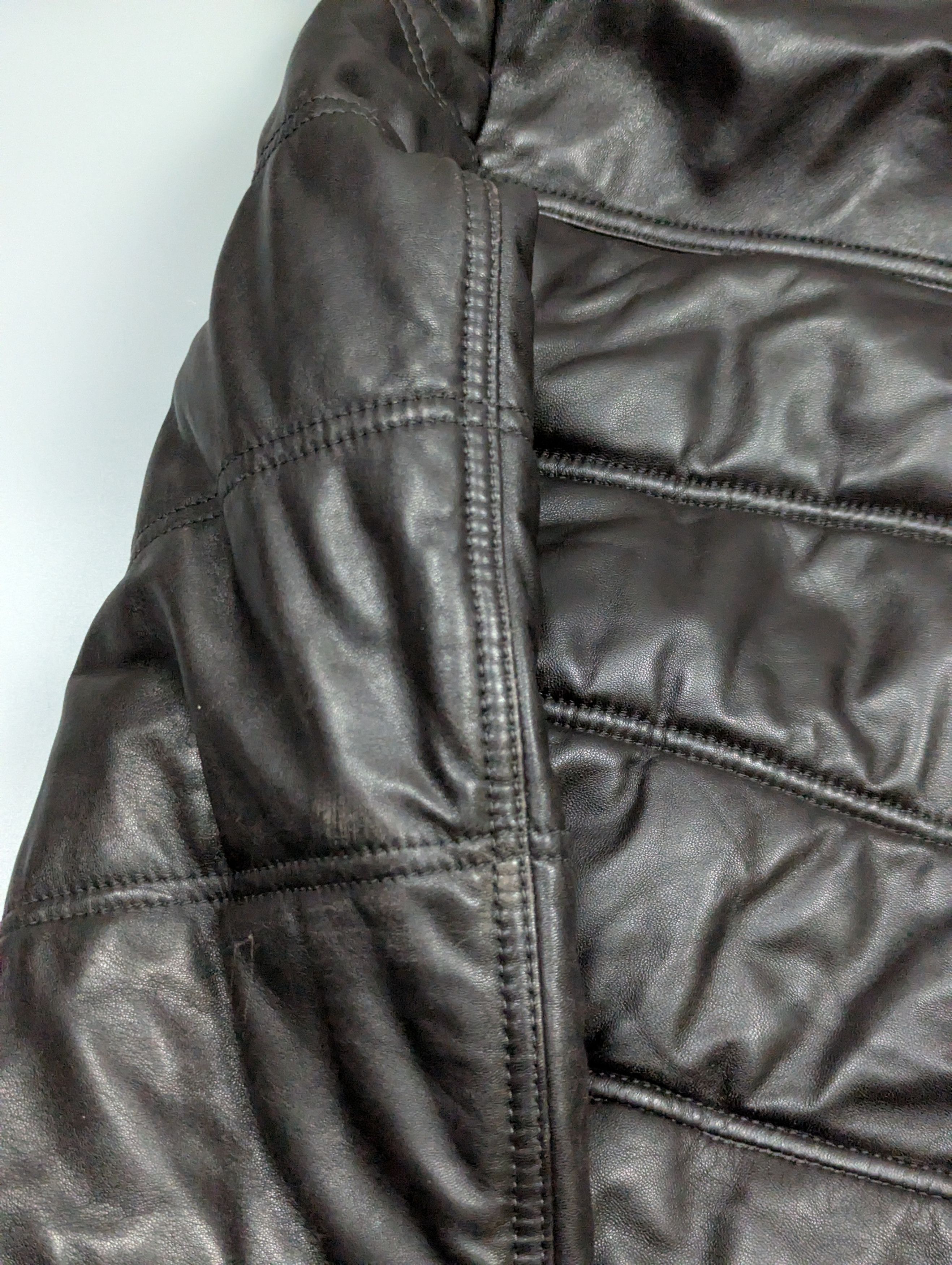Hackett Hackett London Vintage Lambskin Leather Puffer Jacket Size M Size US M / EU 48-50 / 2 - 18 Thumbnail