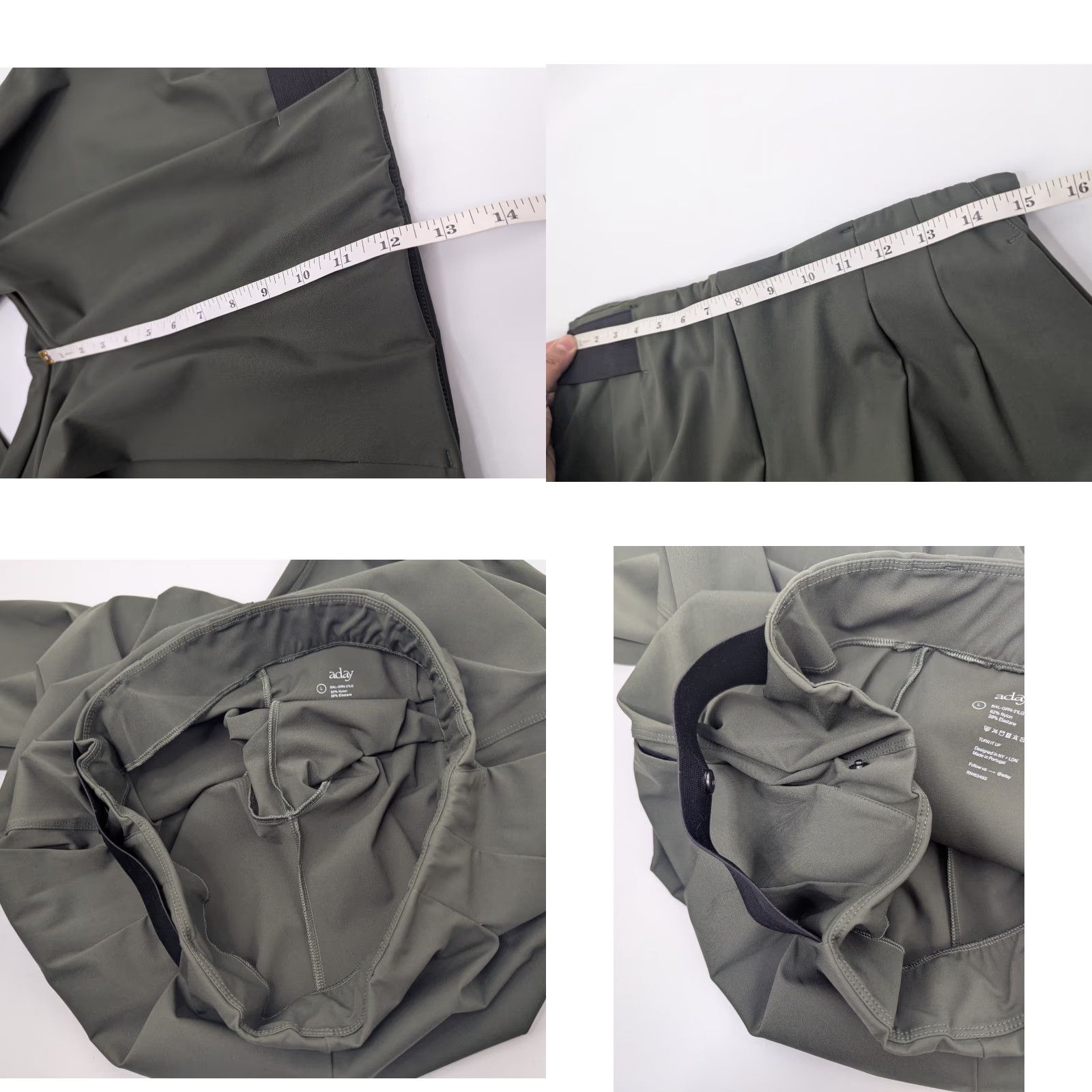 Vintage Aday Turn It Up Green High Rise Pull On Pants Women L Size Size 36" / US 14 / IT 50 - 8 Thumbnail