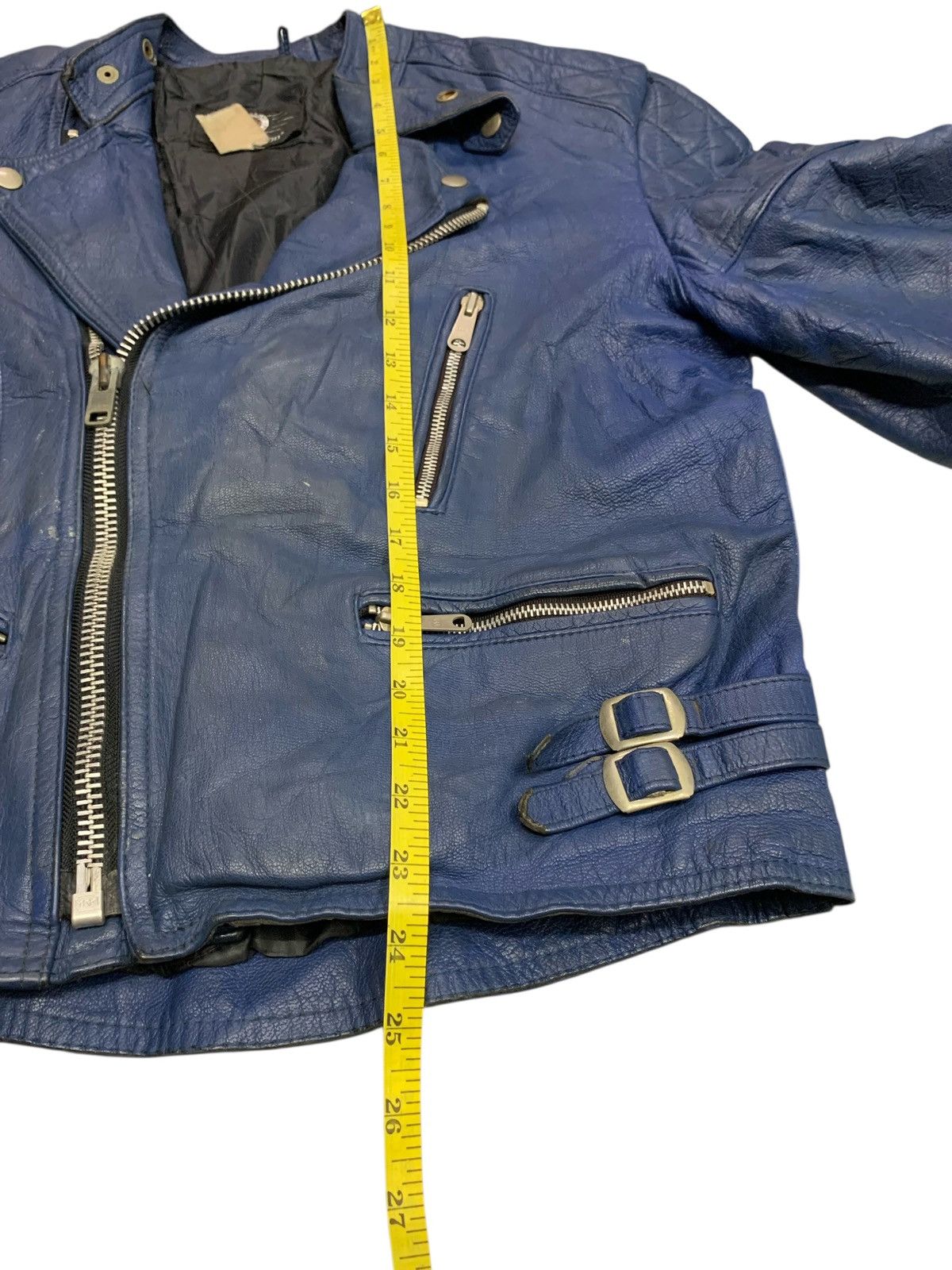 Branded Leather Rare Vintage Waddington Double Collar Blue Leather Jacket Size US M / EU 48-50 / 2 - 11 Thumbnail