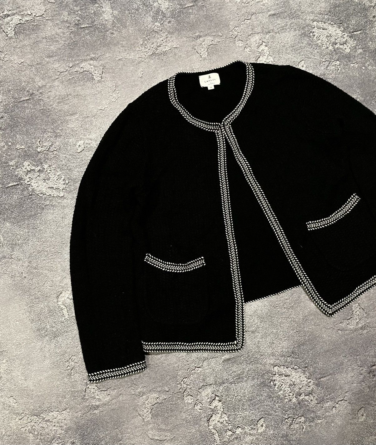 Lanvin × Vintage Vintage Lanvin En Bleu Knit Cardigan Sweater Luxury Rare Size XS / US 0-2 / IT 36-38 - 3 Thumbnail