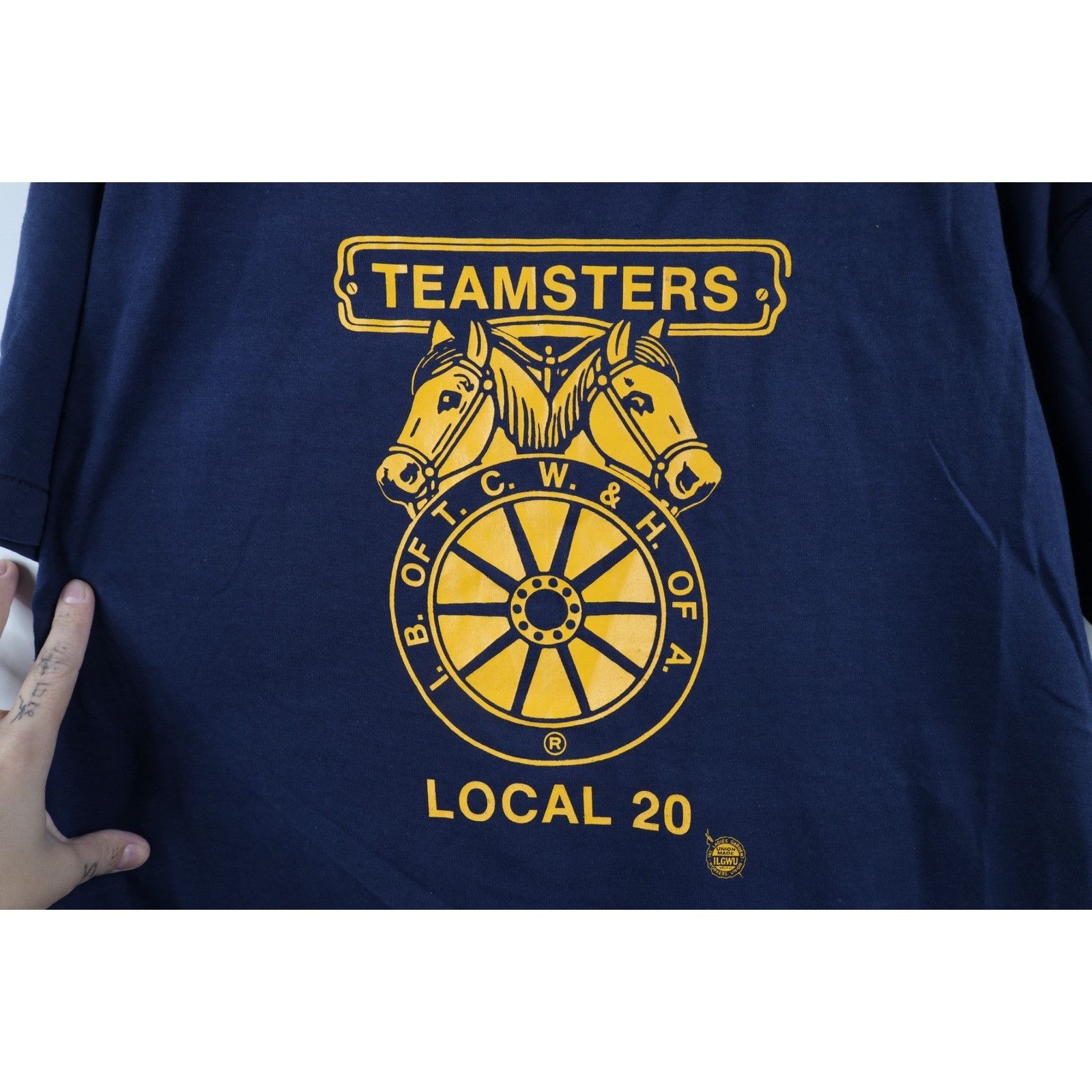 Vintage NOS Vintage 80s Local 20 Teamsters Union T-Shirt Size US XL / EU 56 / 4 - 4 Thumbnail
