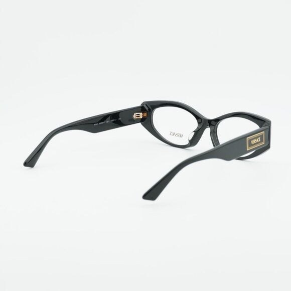 Versace Versace VE3369F GB1 Eyeglasses Black 53mm Oval Frame Size ONE SIZE - 3 Thumbnail
