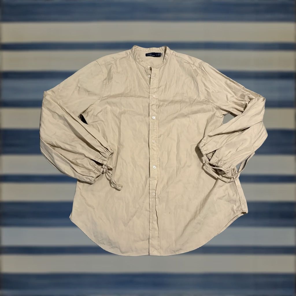 Polo Ralph Lauren Polo Ralph Lauren Shirt Mens Band Collar Long Sleeve Button-Up Beige L Size US L / EU 52-54 / 3 - 1 Thumbnail