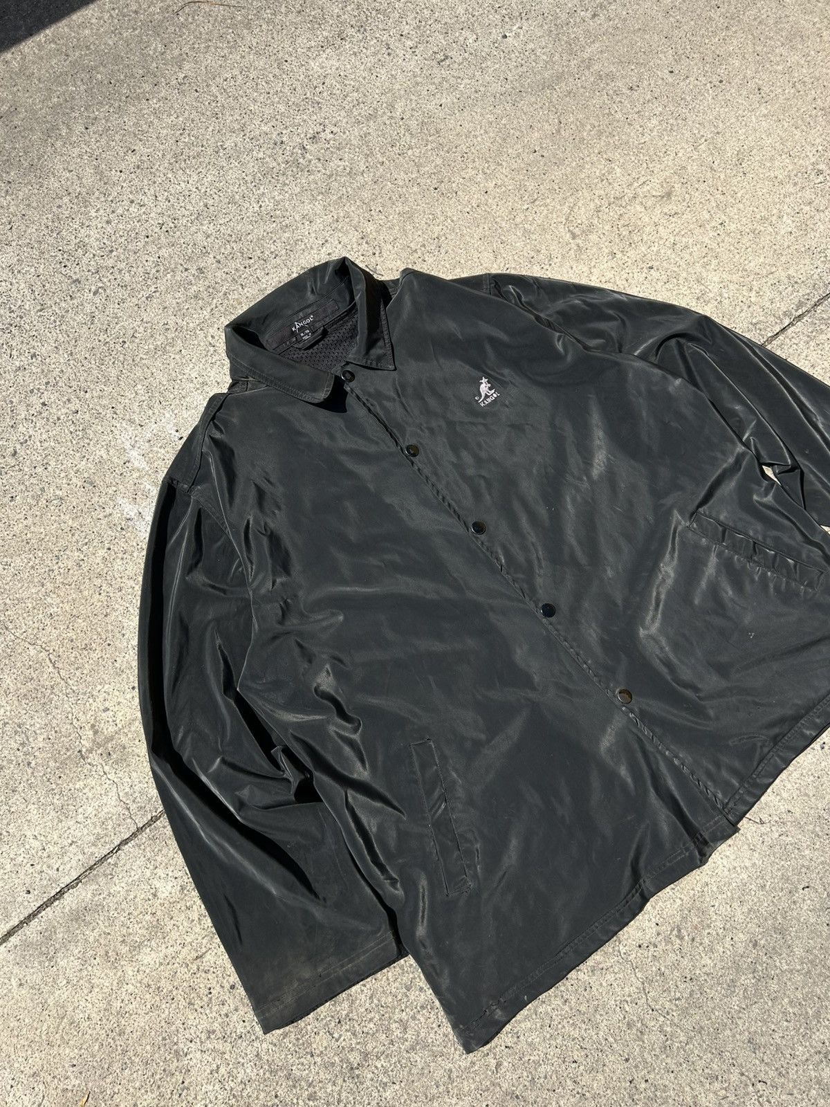 Kangol Vintage Kangol Coach Jacket Black Big Logo Back XL Size US XL / EU 56 / 4 - 2 Thumbnail
