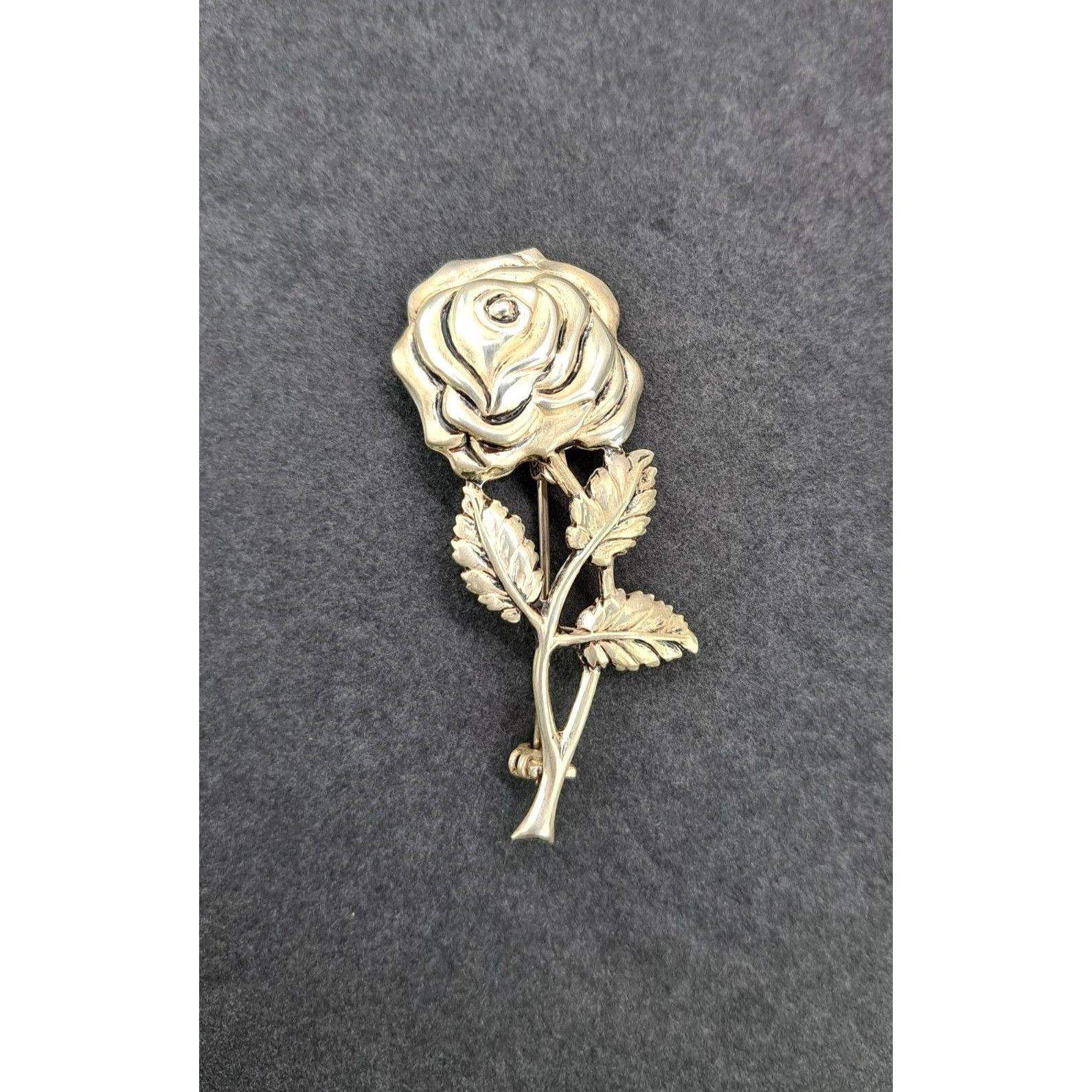 Vintage Vintage Sterling Silver Rose Brooch Pin Detailed Floral Size ONE SIZE - 1 Thumbnail